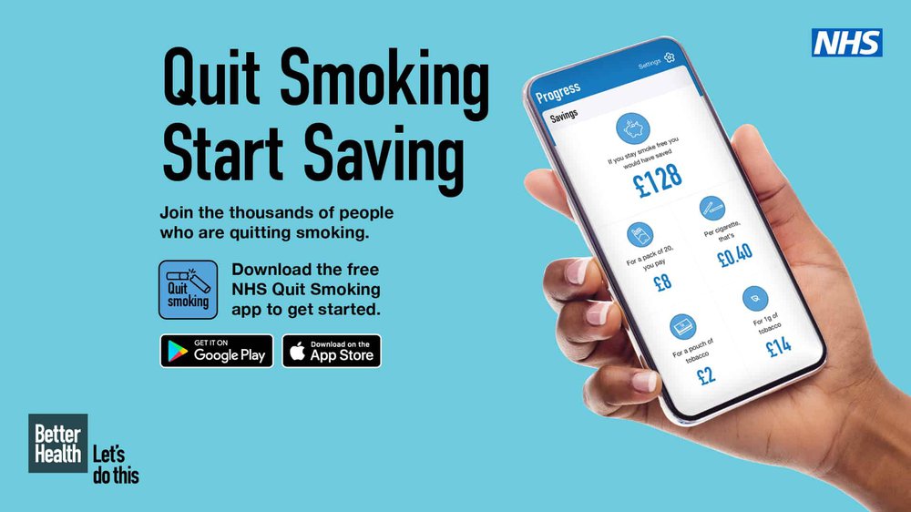 free electronic cigarette nhs NHS Quit Smoking app digital screen | Better Health Smoke Free (always on)