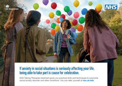 NHS Talking Therapies Social Anxiety Poster
