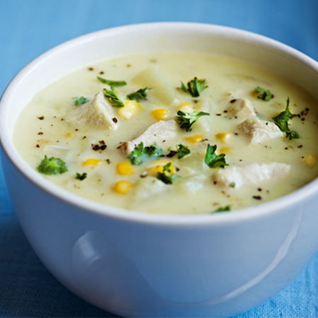 Chunky chicken and sweetcorn soup - Recipes - Healthier Families - NHS