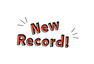 Text that says: new record