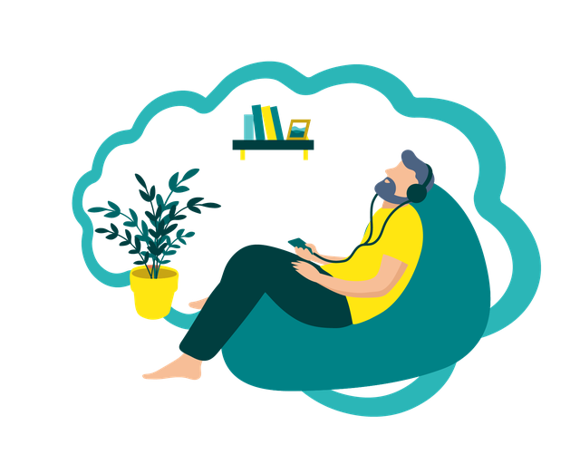 Illustration, die dazu anregt, im Rahmen einer gesunden Routine mehr Dinge zu tun, die Ihnen Freude bereiten.