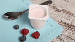 Healthier choice: a lower-sugar yoghurt, with raspberries and blueberries