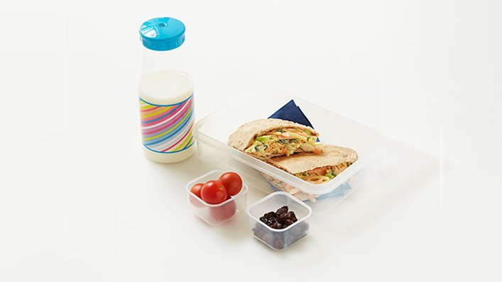 Cheesy coleslaw with wholemeal pitta - Lunchbox recipes - Healthier Families - NHS