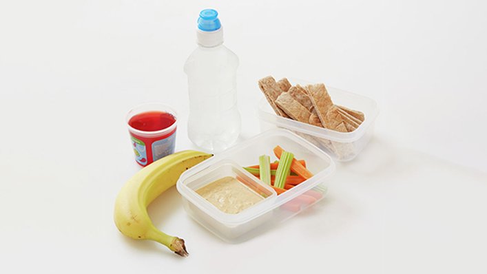 Hummus dip with pitta and vegetable sticks - Lunchbox recipes - Healthier Families - NHS