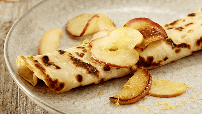 Pancakes with caramelised apples - Recipes - Healthier Families - NHS