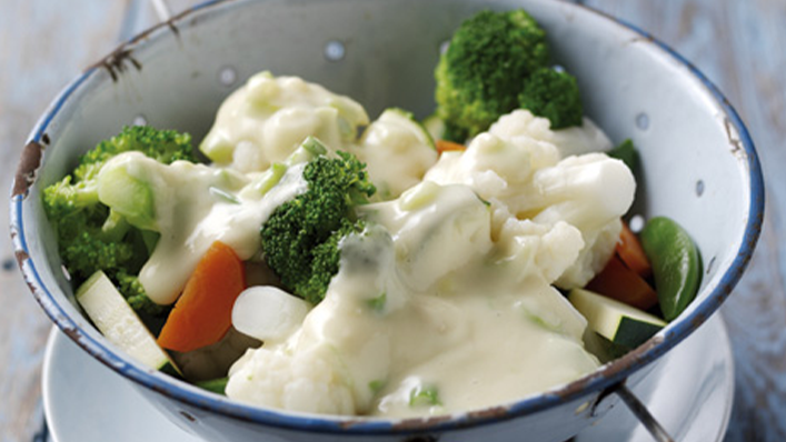 Veg mix with cheese sauce - Recipes - Healthier Families - NHS