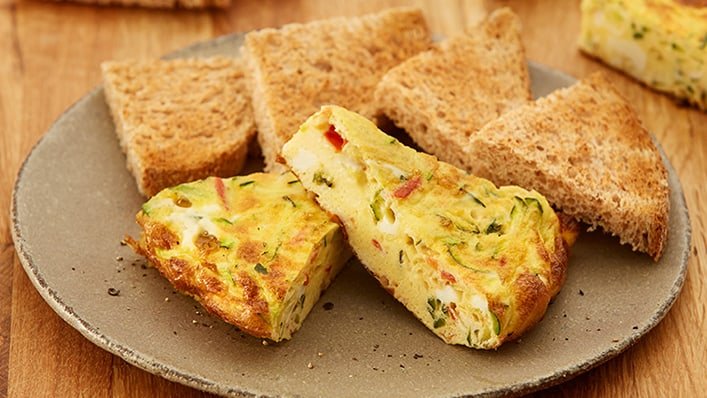 Courgette and tomato vegetable frittata - Recipes - Healthier Families - NHS