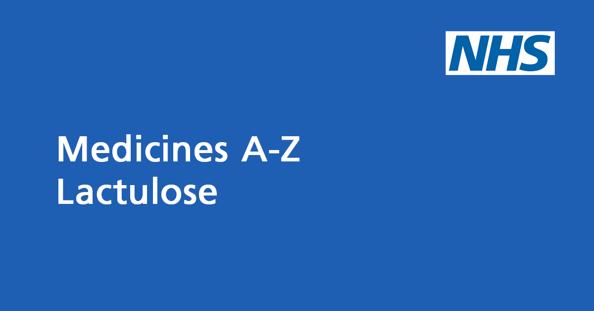 Lactulose laxative to treat constipation NHS