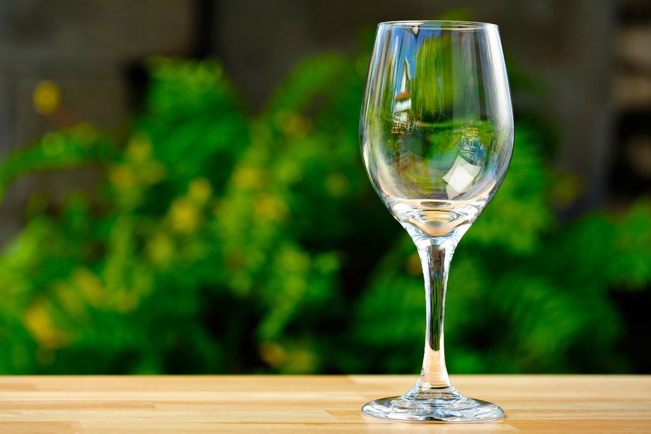 Image of a wine glass on a table