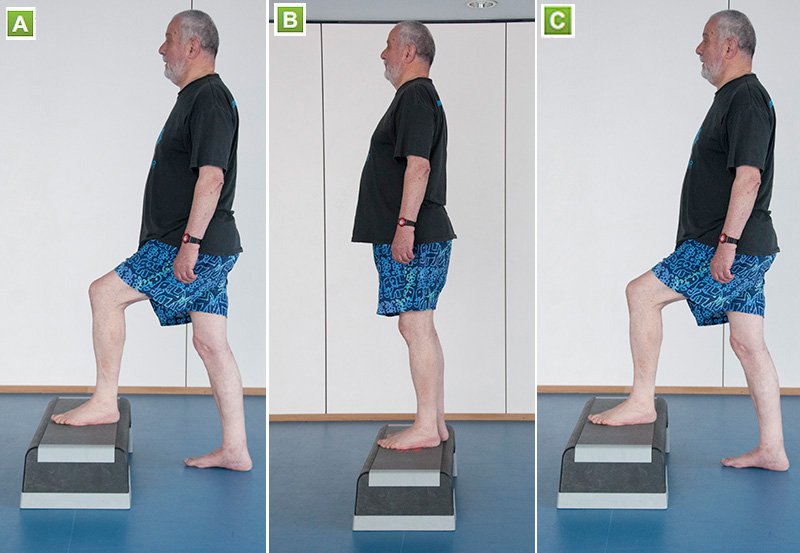 Picture of a man doing a step-up