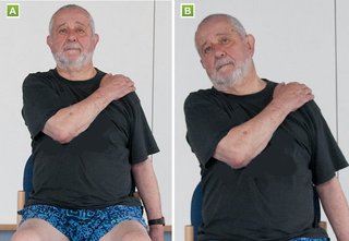 Picture of a man doing a neck stretch