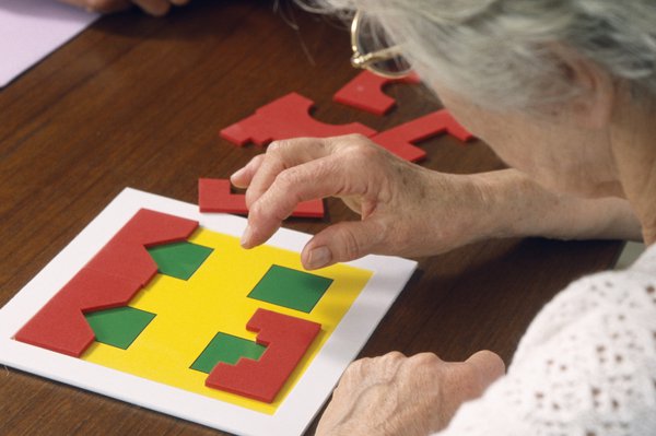 Patient doing test for dementia